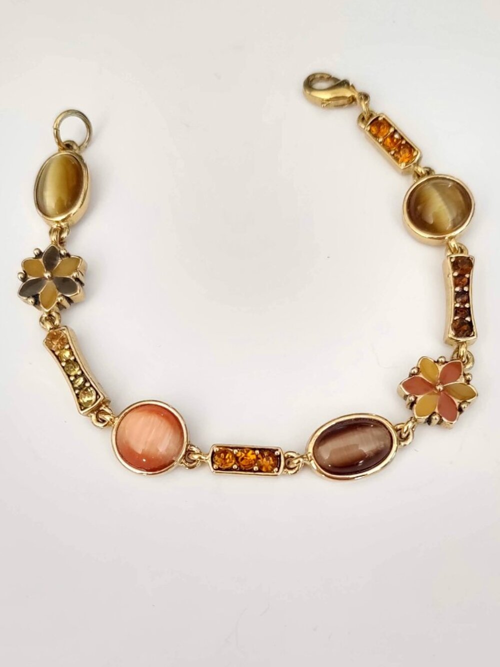 Enamel, glass and crystal bracelet
